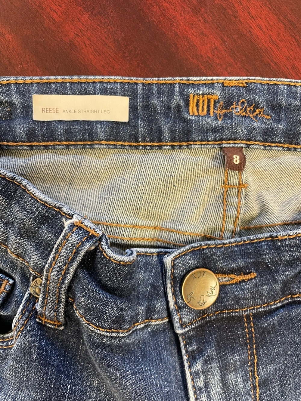 KUT from the Kloth Reese Ankle Straight Leg Jeans Size 8 - Picture 3 of 5